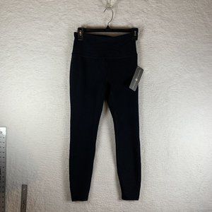 Harmony Balance Yoga Pants Leggings Womens Small Black Ribbed Elastic Waist 7045